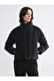 Alita City Lcw Vision Black Faux Leather Plain Oversize Women's Leather Look Coat with a Difference