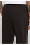 Relaxed Fit Mid Waist Plain Men's Brown Sweatpants - 6