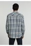 Regular Fit Shirt Neck Plaid Men's Blue Long Sleeve Shirt - 2