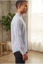 Men's Slim Fit Slim Cut Long Sleeve Striped Judge Collar Shirt - 2