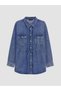Two Mt Shop Quality Lcw Everyday Indigo Denim Straight Standard & Regular Women's Jean Shirt - 6