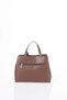 Leather Detailed Handbag Dark Brown - 3