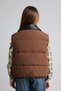Water Repellent Faux Leather Contrast Collar Zipper Snap Closure Inflatable Vest Girl Child G9203A826Au - 5