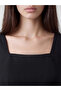 Two Mt Shop Quality Xside Black Plain Narrow & Slim Square Neck Midi Dress - 3