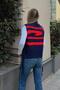 Navy Blue Half Fisherman Spiral Pattern Side Tie Women's Knitwear Sweater - 5