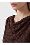 Two Mt Shop Quality Lcw Vision Brown Lace Patterned Super Skinny & Extra Narrow Boat Neck Long - 3