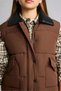 Water Repellent Faux Leather Contrast Collar Zipper Snap Closure Inflatable Vest Girl Child G9203A826Au - 4