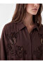 Two Mt Shop Quality Lcw Modest Brown Embroidered Women's Shirt Tunic - 3