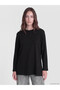 Two Mt Shop Quality Lcw Modest Black Interlock Plain Oversize Women's Sweatshirt Tunic