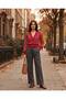 Women's Striped Pearl Button V-Neck Long Sleeve Knitwear Cardigan