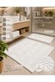 2-Piece Bathroom Mat Set Ecru Soft Machine Washable 50X70 and 70X100