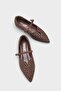 Carry Hand Knitted Pointed Toe Buckle Ballerinas - 2