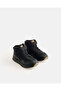 Boys Black Material Block Utility Boots - 2