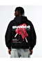 Unisex Ice Cream Graphic Back Printed Oversize 3 Thread Hooded Sweatshirt
