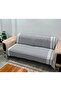 Cotton Non-Slip Zigzag Sofa Cover (3+3) - Anthracite - 2
