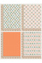 100% Cotton Fabric Panel Set 5 Different Patterns 30X60 cm – Vintage Floral and Geometric Patterns, Green and Brick Tones - 6