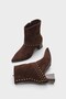 Ashlen Metal Accessory Pointed Toe Thick Heeled Zippered Stylish Boots - 5
