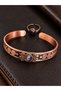 Women's Copper Ring Bracelet Handcrafted Pure Copper Oval Amethyst Stone Natural Stone Women's Copper Adjustable Bracelet