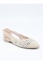 Ceylan 230 Cream Stone Straw Women's Ballerinas - 7