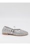 Ceylan 3501 Silver Straw Knit Women's Ballerina Flats - 5