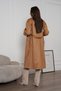 Women's Belted Double-Breasted Buttoned Suede Look Long Trench Coat - 6