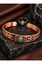 Women's Copper Ring Bracelet Handcrafted Pure Copper Oval Agate Stone Natural Stone Women's Copper Adjustable Bracelet