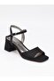 Carel 51 Black Satin Single Strap Women's Sandals - 6