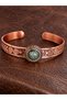 Women's Copper Bracelet Handcrafted Pure Copper Round Green Agate Stone Natural Stone Women's Copper Adjustable Bracelet