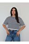 High Collar Striped Knitwear Blouse