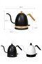 Electric kettle,kettle,Electric Gooseneck Thermostatic Kettle Adjustable Digital Temperature Control,Anti-Dry Boil Protection,800ml Black - 2