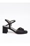Carel 51 Black Satin Single Strap Women's Sandals - 5