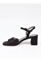 Carel 51 Black Satin Single Strap Women's Sandals - 7