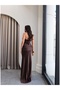 Halter Neck Sequined Maxi Dress - 5