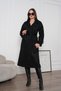 Women's Belted Double-Breasted Buttoned Suede Look Long Trench Coat - 7