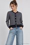Striped Seasonal Knitwear Cardigan 4413 Lki̇0068 Dark Blue Ecru