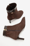 Women's High Heeled Ankle Boots Vegan Leather Isaline Suede Brown - 5