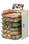 Kitchen Fruit and Vegetable Preparation Plate,Self-adhesive Wall Mounted Kitchen Food Prep Tray,Multi-Layer Food Sorting Tray，6 Layer Food Storage Plates Rack for Dinner Lunch