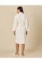 Women Cream Lace Trim Velour Bathrobe L 114cm - 3