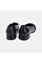 Women's Black Square-Toe Leather Ballerinas with Metal Buckle - 5