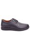 Dma08-436 Black Orthopedic Daily Lace-Up Men's Leather Shoes - 2