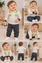 Baby Boy Striped Polo Collar 2-Piece Set - 2