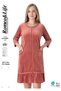 Women's Cotton Velvet Zipper Pocket Lace Long Sleeve Dress / Tile 3723