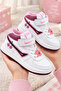 Girl's Cherry Patterned, Velcro, Lace-Up Look, Casual Boots - 8