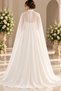 Chiffon Pearl Buttoned Elegant Bridal Wedding Dress Engagement Cape 200 cm - 3