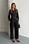 Maxi Pleated Belted High Waist Palazzo Trousers - 5