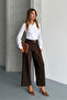 Maxi Pleated Belted High Waist Palazzo Trousers - 2