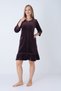 Women's Cotton Velvet Zipper Pocket Lace Long Sleeve Dress / Purple 3723 - 6