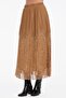 Women's Pleated Detailed Design Long Skirt with Elastic Waist and Lining - 5