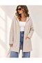 New Season Premium Quality Hooded Long Women's Cardigan with Pockets – Ribbed Sleeve Detail - 3