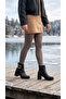 Women's Leather Look Large Buckle Thick Heeled Casual Boots - 6